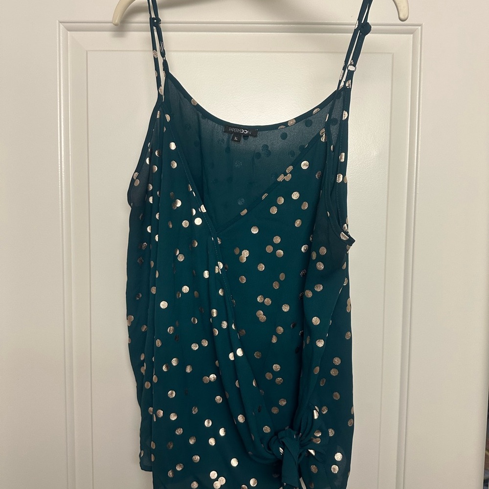 Papermoon Blue Sequin Asymmetrical Camisole